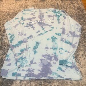Victoria's Secret PINK Tie-Dye Long Sleeve Tee in Light Blue & Lavender